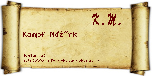Kampf Márk névjegykártya